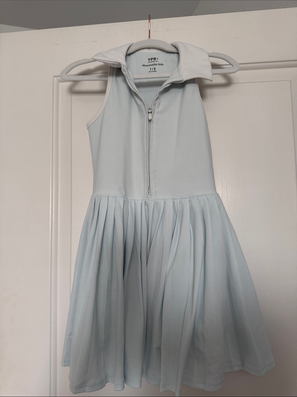 abercrombie kids Pale Blue Sleeveless Zip Tennis Dress